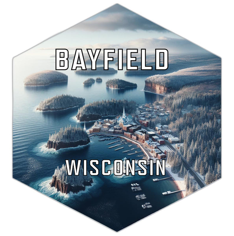 Bayfield Wisconsin Souvenir Travel Destination Die Cut Hexagon Fridge Magnet 2-Inch