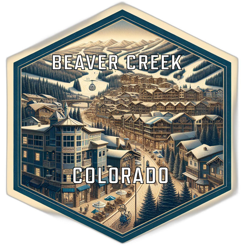 Beaver Creek Colorado Souvenir Travel Destination Die Cut Hexagon Fridge Magnet 2-Inch