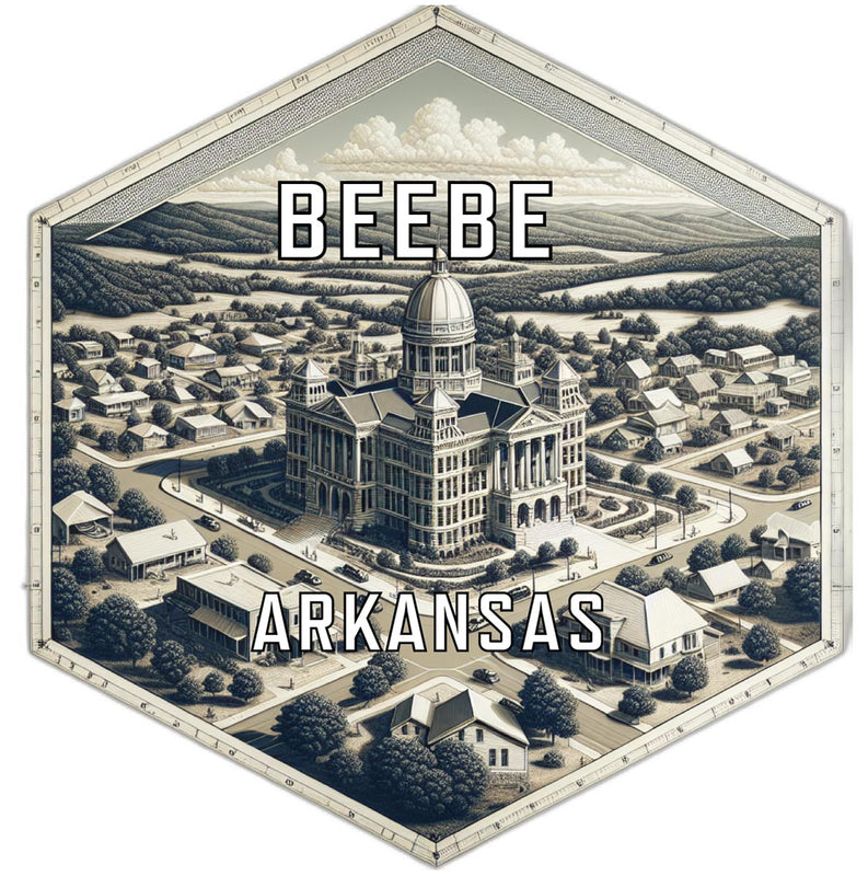 Beebe Arkansas Souvenir Travel Destination Die Cut Hexagon Fridge Magnet 2-Inch