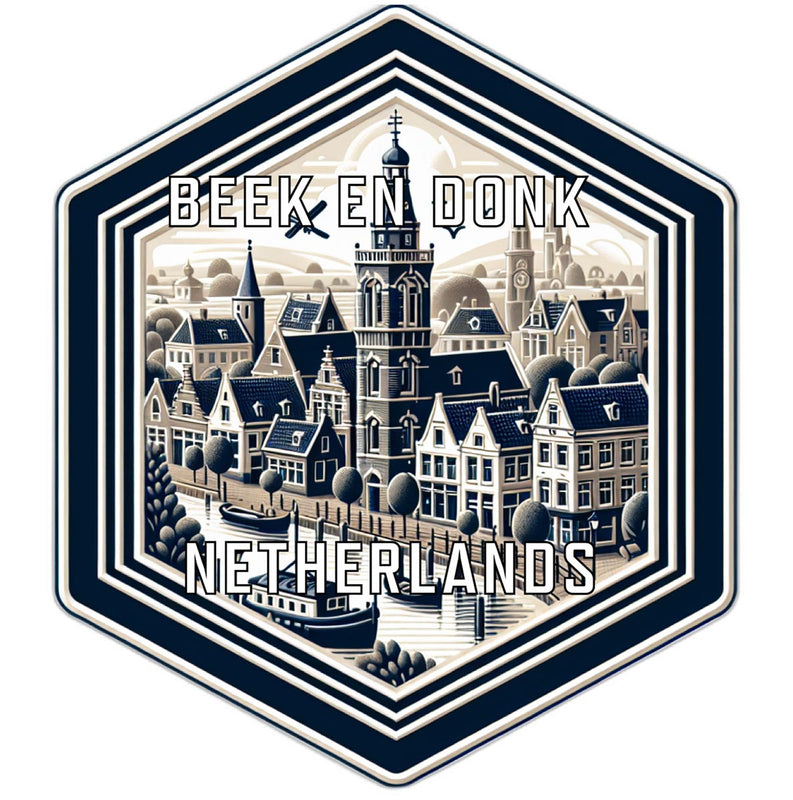 Beek En Donk Netherlands Souvenir Travel Destination Die Cut Hexagon Fridge Magnet 2-Inch