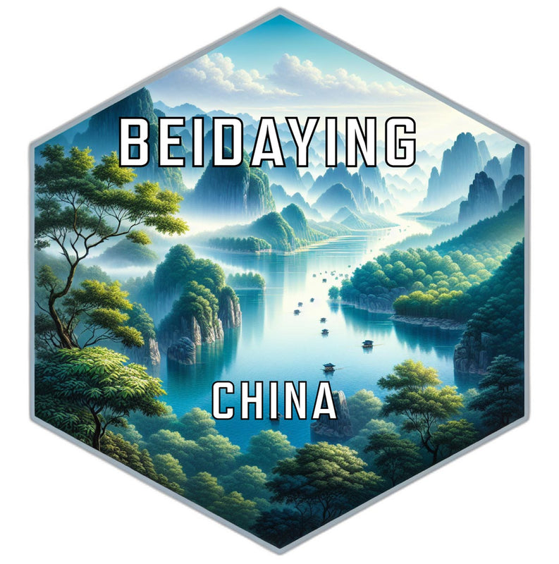 Beidaying China Souvenir Travel Destination Die Cut Hexagon Fridge Magnet 2-Inch
