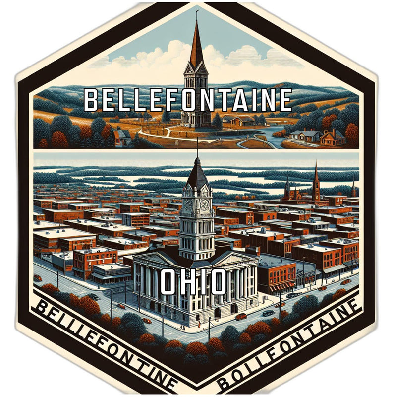 Bellefontaine Ohio Travel Destination Souvenir Vinyl Decal Sticker 6-Inch