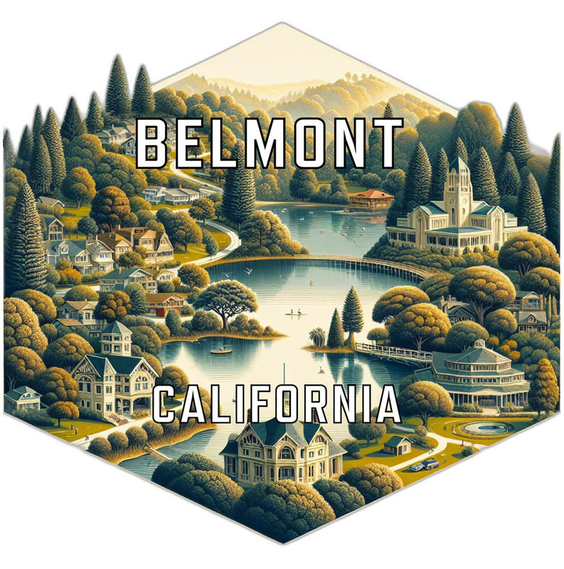 Belmont California Travel Destination Souvenir Vinyl Decal Sticker 6-Inch