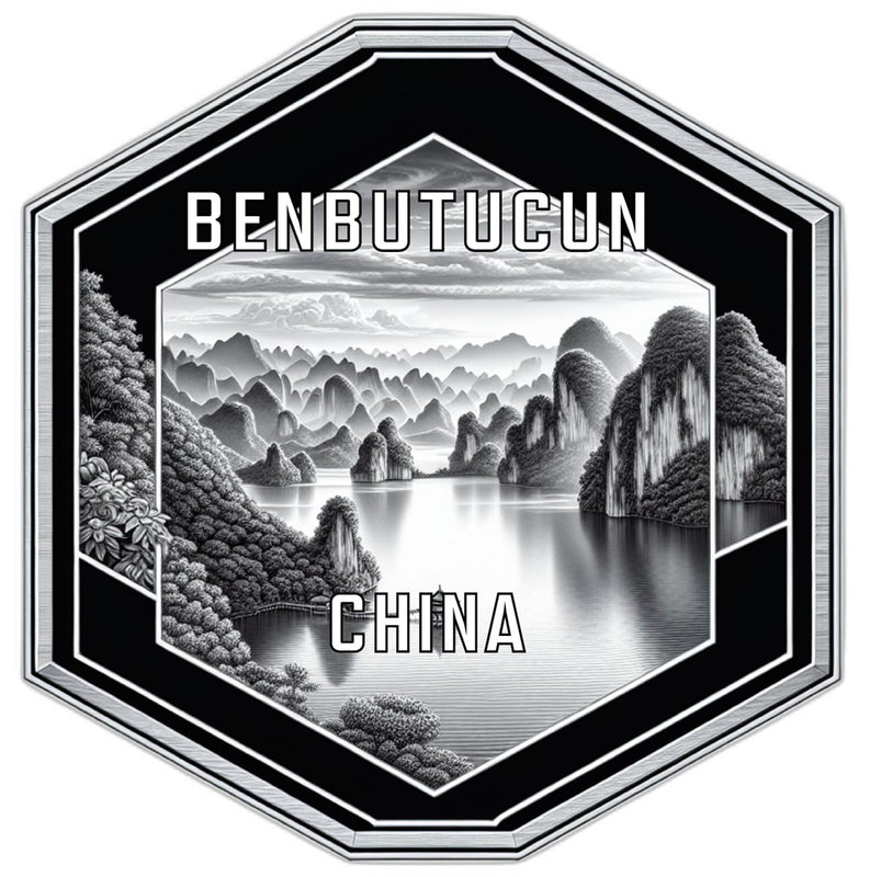 Benbutucun China Souvenir Travel Destination Die Cut Hexagon Fridge Magnet 2-Inch