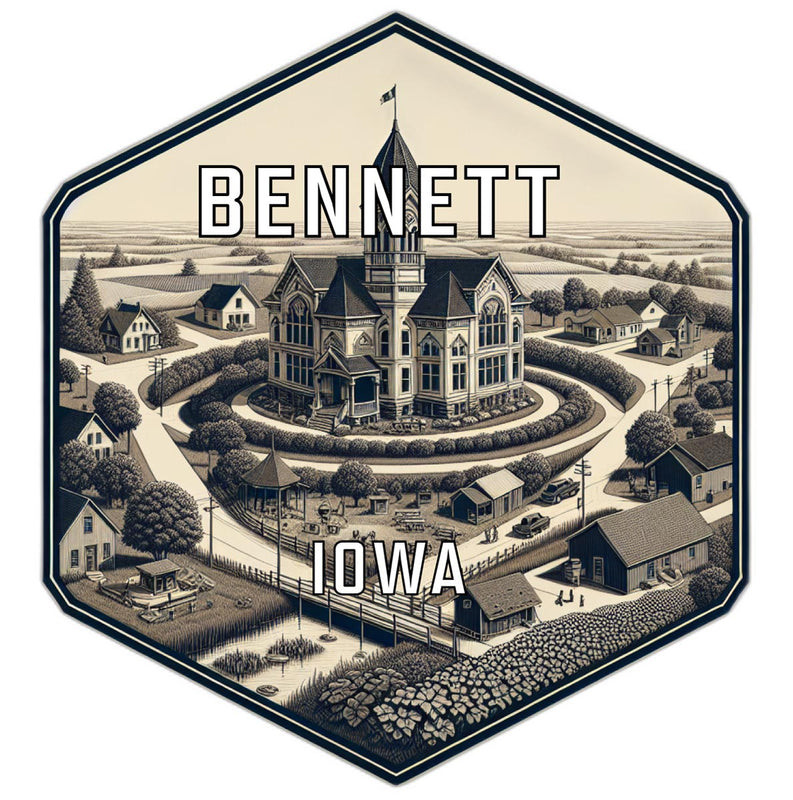 Bennett Iowa Travel Destination Souvenir Vinyl Decal Sticker 2-Inch