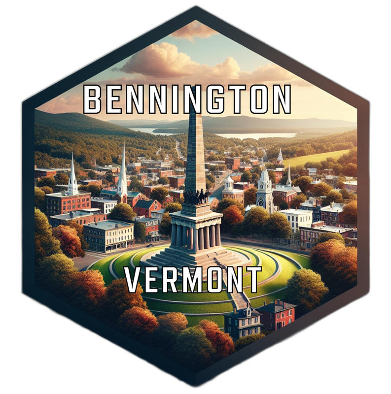 Bennington Vermont Souvenir Travel Destination Die Cut Hexagon Fridge Magnet 2-Inch