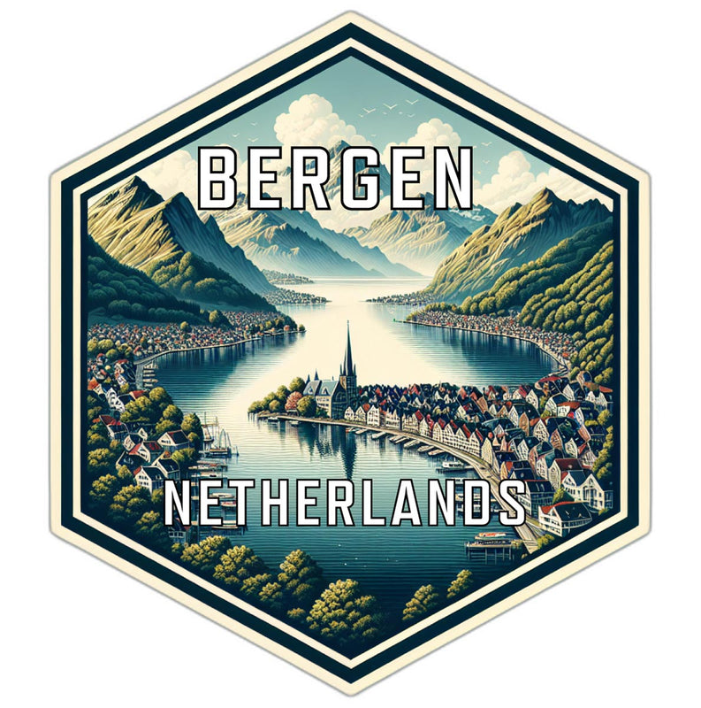 Bergen Netherlands Travel Destination Souvenir Vinyl Decal Sticker 2-Inch
