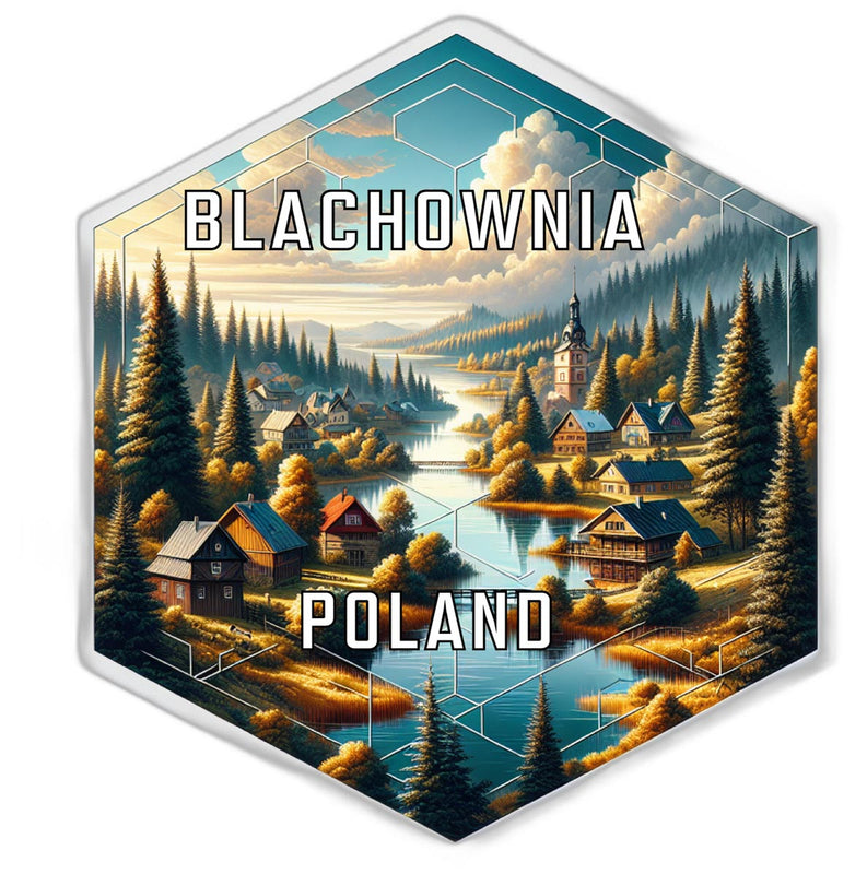 Blachownia Poland Souvenir Travel Destination Die Cut Hexagon Fridge Magnet 2-Inch