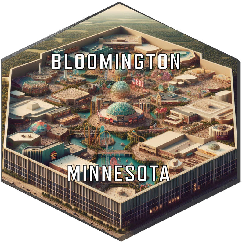 Bloomington Minnesota Souvenir Travel Destination Die Cut Hexagon Fridge Magnet 2-Inch