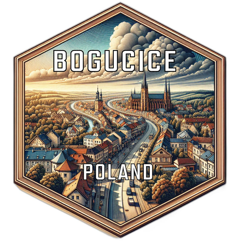 Bogucice Poland Souvenir Travel Destination Die Cut Hexagon Fridge Magnet 2-Inch