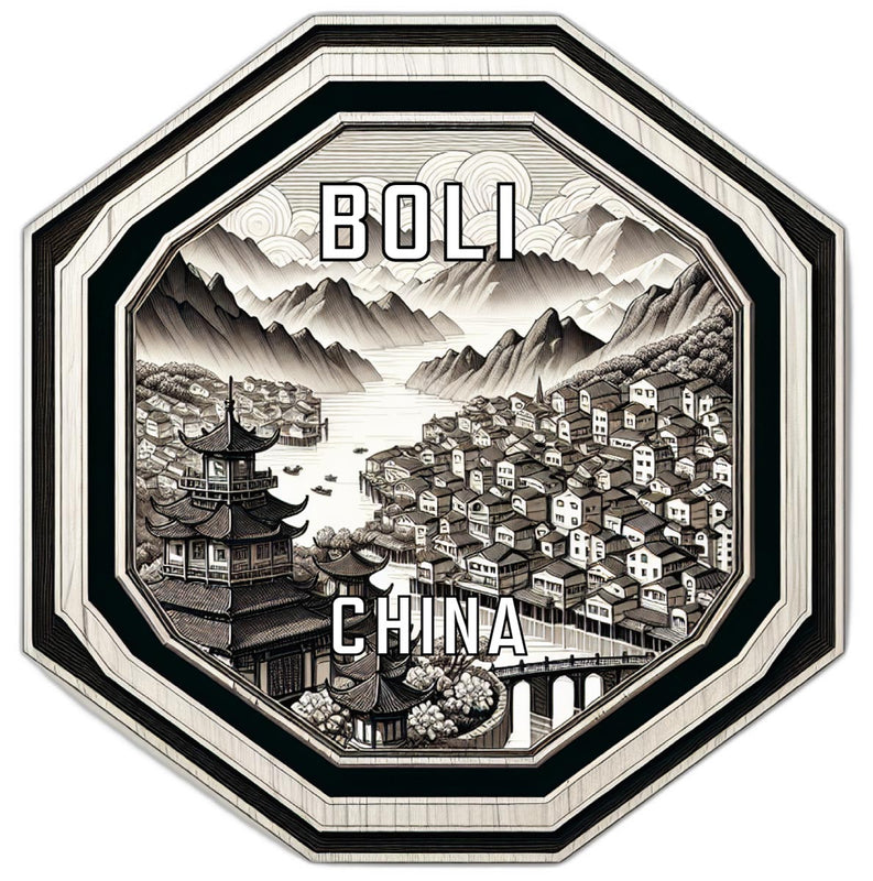 Boli China Souvenir Travel Destination Die Cut Hexagon Fridge Magnet 6-Inch