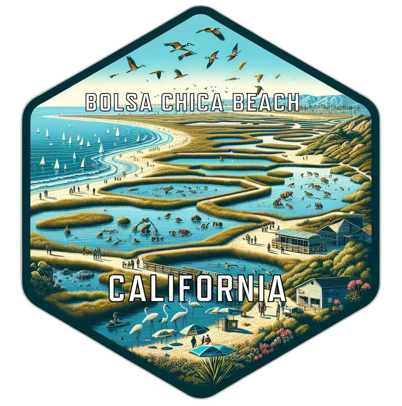 Bolsa Chica Beach California Travel Destination Souvenir Vinyl Decal Sticker 2-Inch