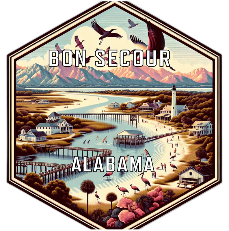 Bon Secour Alabama Travel Destination Souvenir Vinyl Decal Sticker 6-Inch