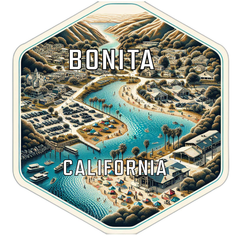 Bonita California Travel Destination Souvenir Vinyl Decal Sticker 2-Inch