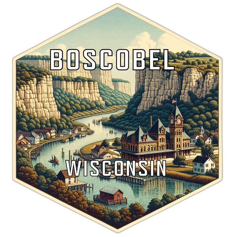 Boscobel Wisconsin Travel Destination Souvenir Vinyl Decal Sticker 4-Inch