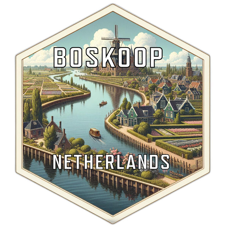 Boskoop Netherlands Souvenir Travel Destination Die Cut Hexagon Fridge Magnet 2-Inch