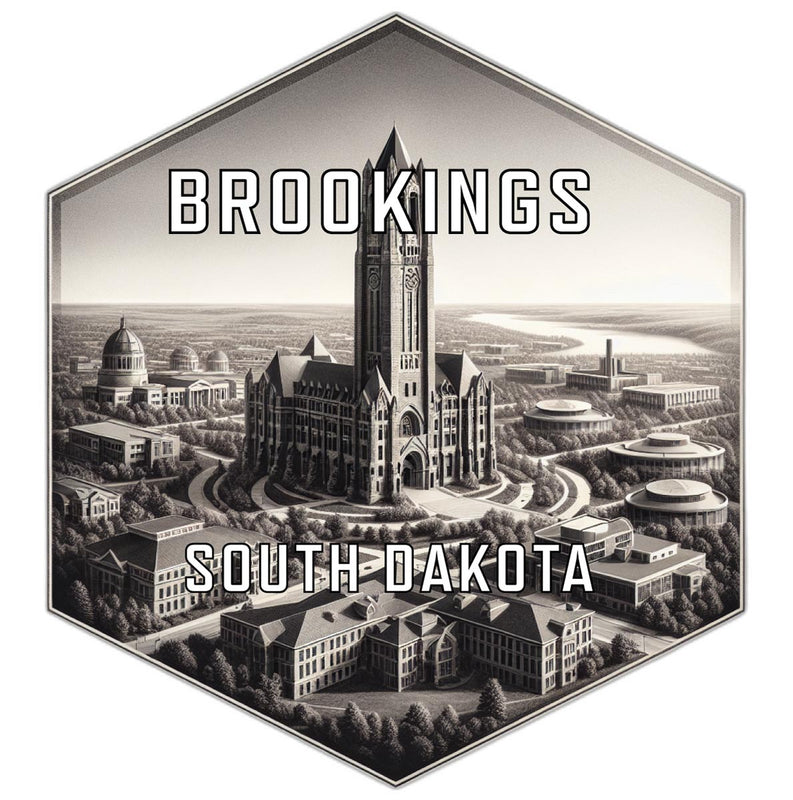 Brookings South Dakota Souvenir Travel Destination Die Cut Hexagon Fridge Magnet 6-Inch