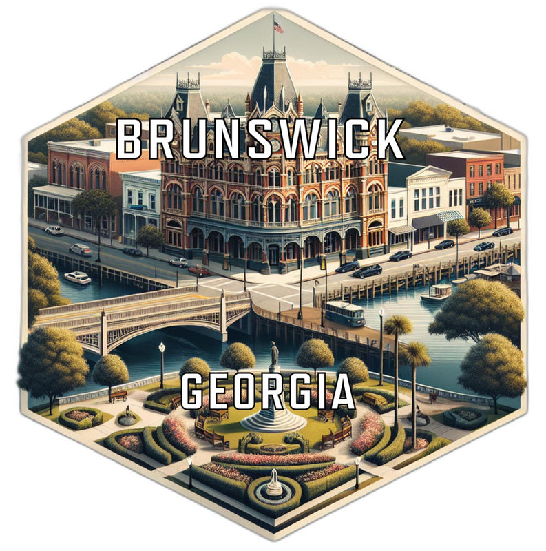 Brunswick Georgia Travel Destination Souvenir Vinyl Decal Sticker 4-Inch