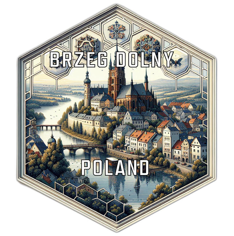 Brzeg Dolny Poland Souvenir Travel Destination Die Cut Hexagon Fridge Magnet 2-Inch