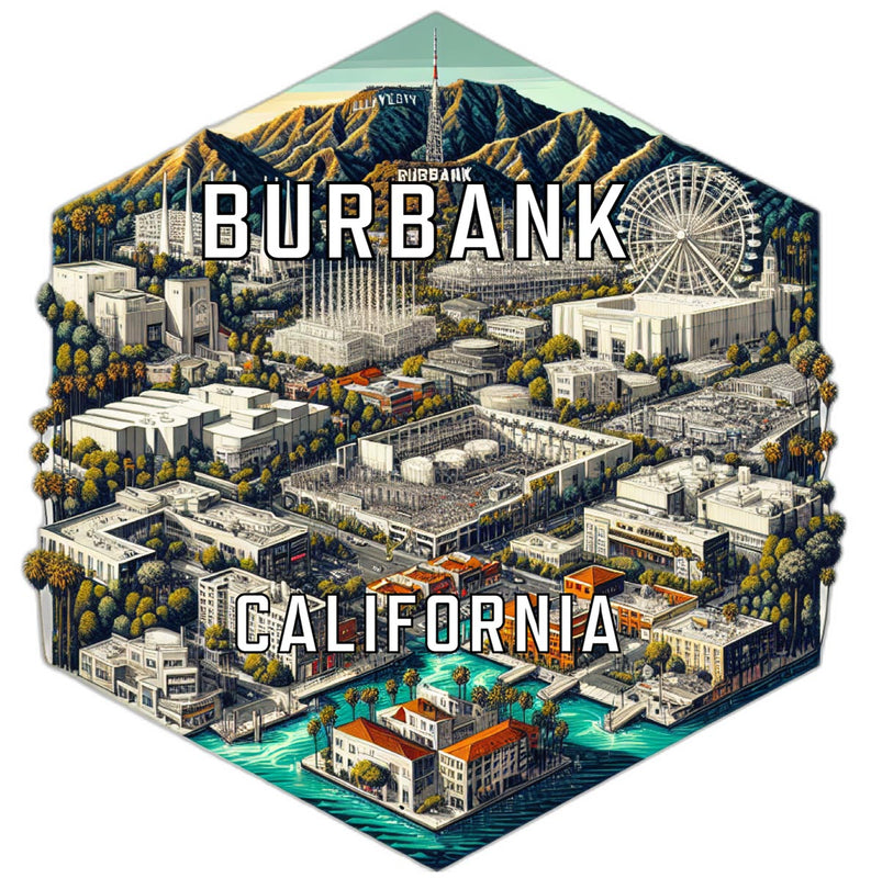 Burbank California Travel Destination Souvenir Vinyl Decal Sticker 4-Inch