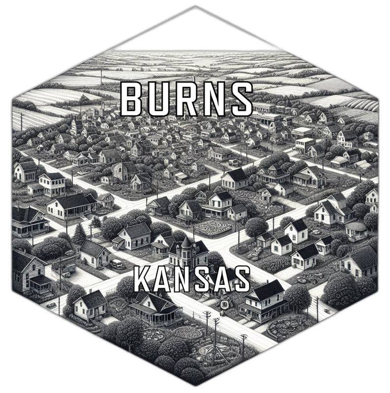 Burns Kansas Travel Destination Souvenir Vinyl Decal Sticker 6-Inch