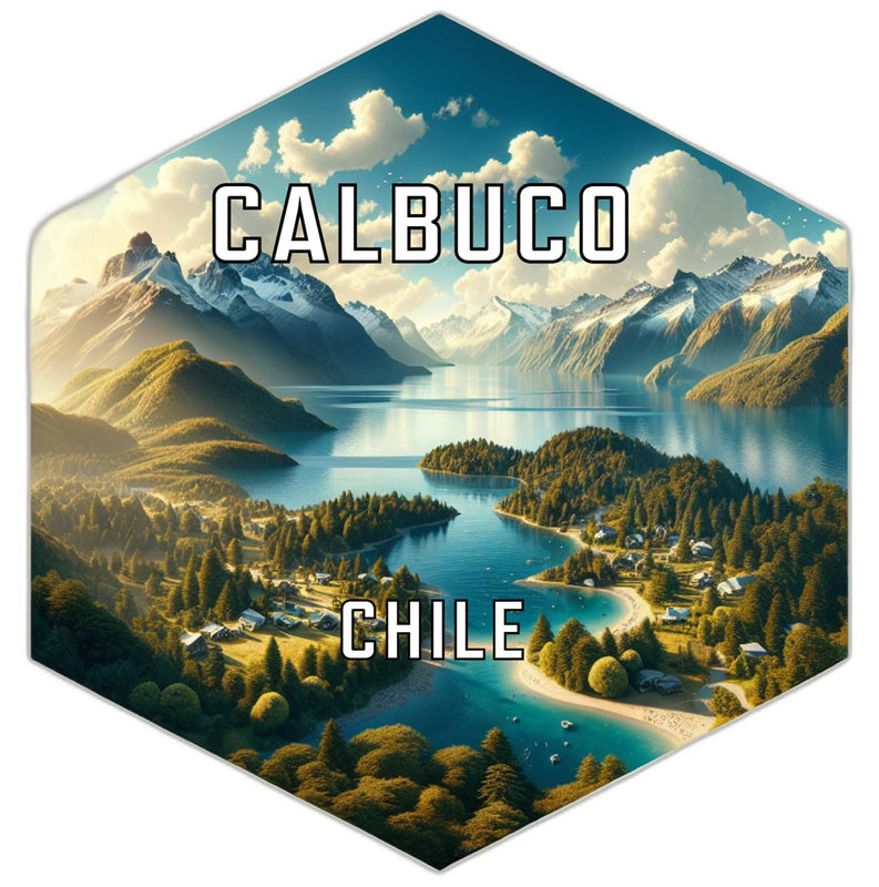 Calbuco Chile Souvenir Travel Destination Die Cut Hexagon Fridge Magnet 2-Inch