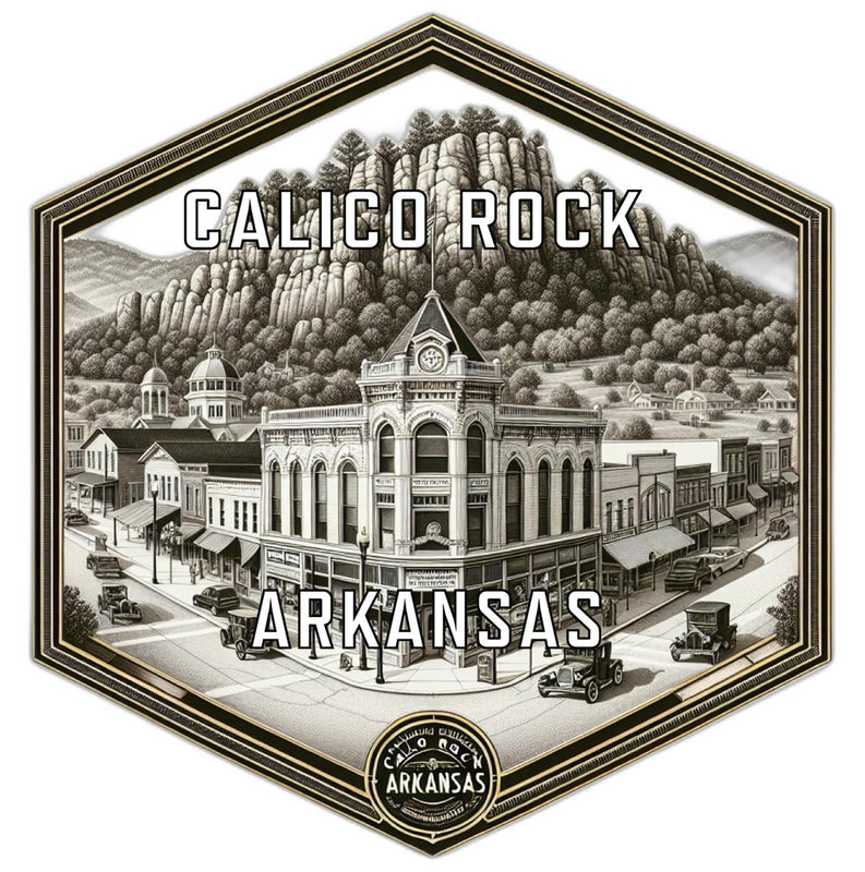 Calico Rock Arkansas Souvenir Travel Destination Die Cut Hexagon Fridge Magnet 2-Inch