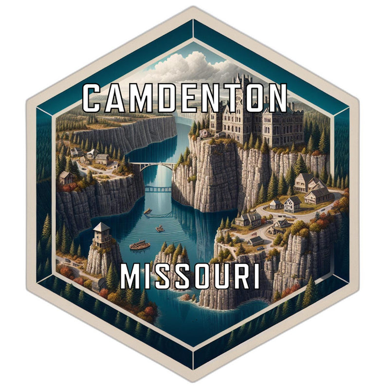 Camdenton Missouri Souvenir Travel Destination Die Cut Hexagon Fridge Magnet 2-Inch