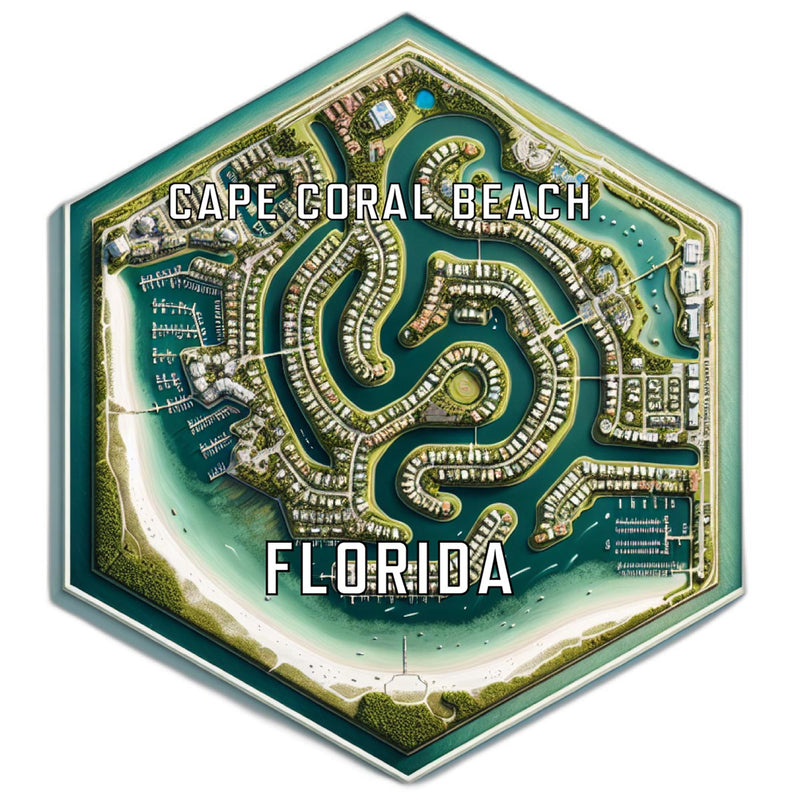 Cape Coral Beach Florida Travel Destination Souvenir Vinyl Decal Sticker 2-Inch