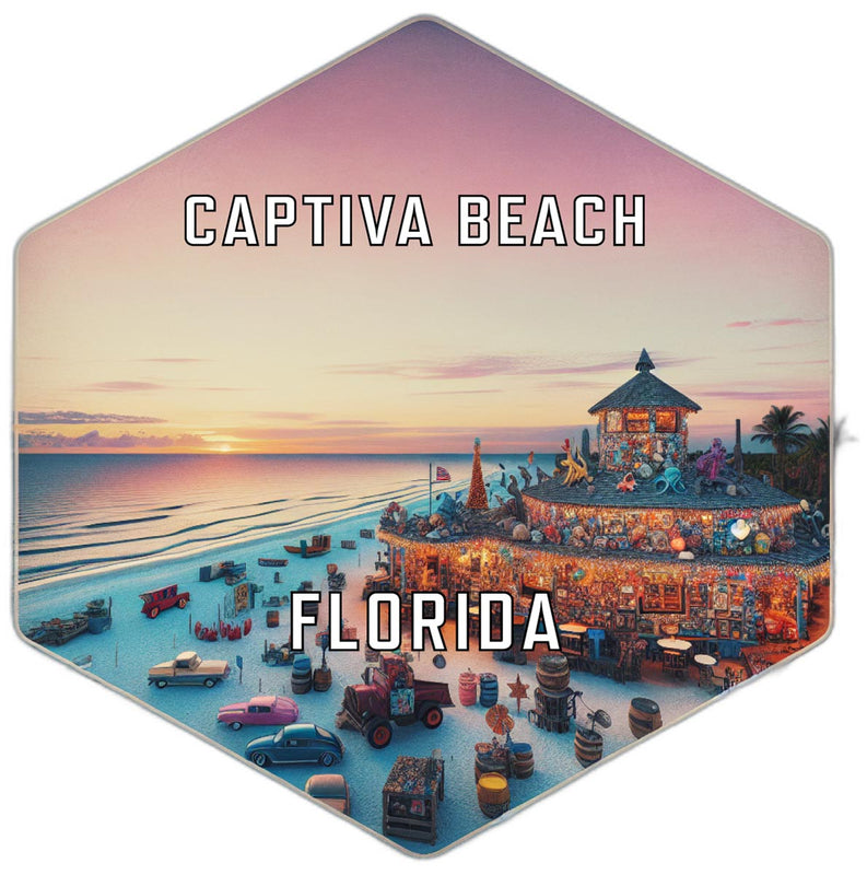 Captiva Beach Florida Travel Destination Souvenir Vinyl Decal Sticker 6-Inch