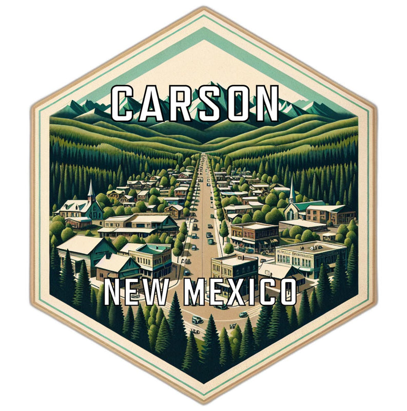 Carson New Mexico Souvenir Travel Destination Die Cut Hexagon Fridge Magnet 6-Inch