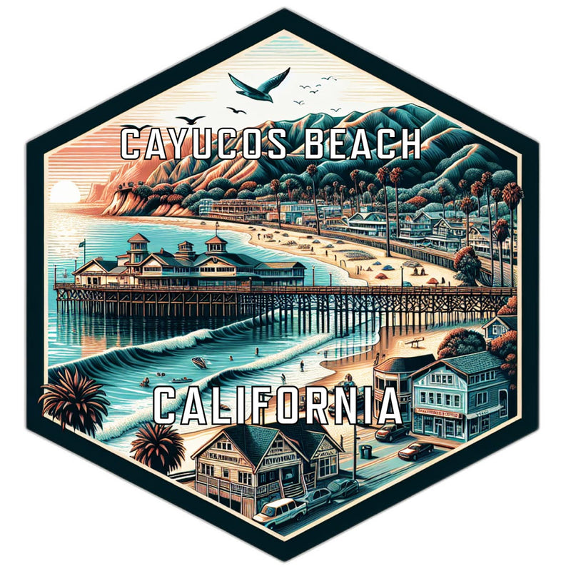 Cayucos Beach California Travel Destination Souvenir Vinyl Decal Sticker 4-Inch
