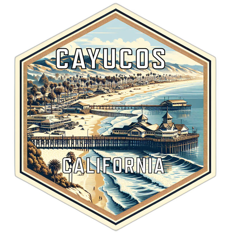 Cayucos California Travel Destination Souvenir Vinyl Decal Sticker 4-Inch