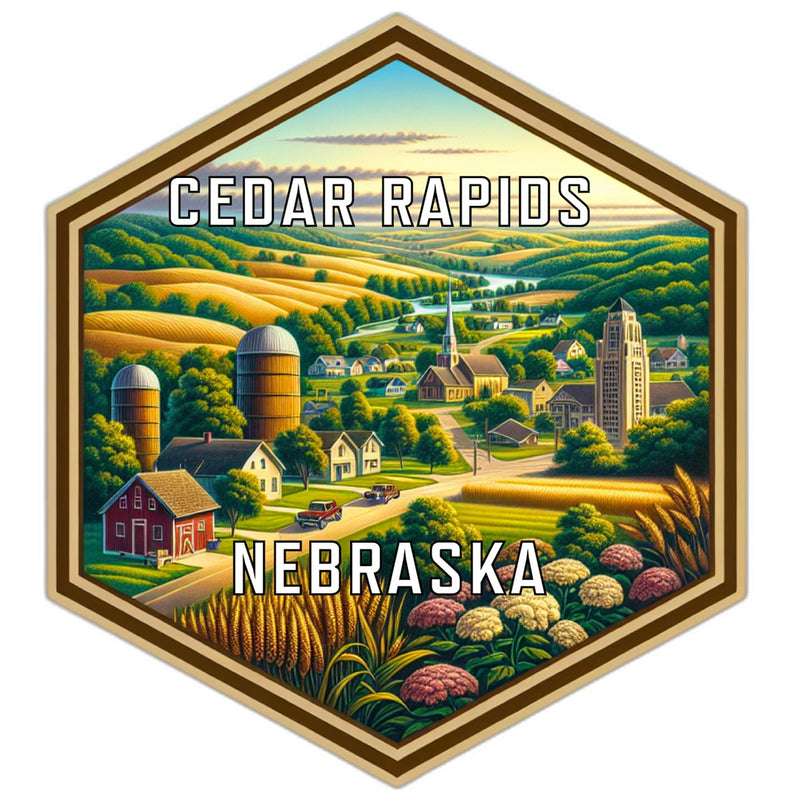 Cedar Rapids Nebraska Travel Destination Souvenir Vinyl Decal Sticker 4-Inch