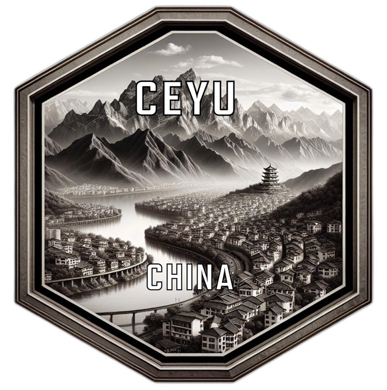 Ceyu China Souvenir Travel Destination Die Cut Hexagon Fridge Magnet 4-Inch