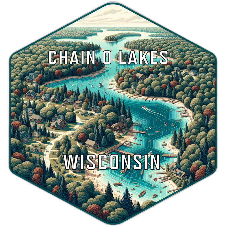 Chain O Lakes Wisconsin Travel Destination Souvenir Vinyl Decal Sticker 2-Inch