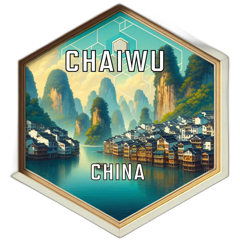Chaiwu China Souvenir Travel Destination Die Cut Hexagon Fridge Magnet 2-Inch