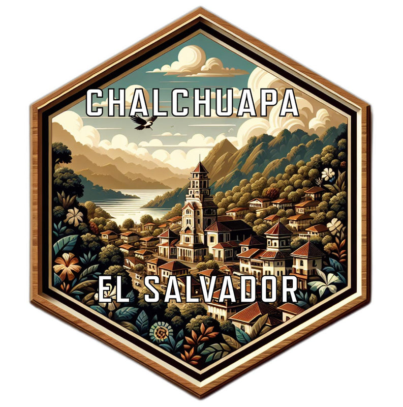 Chalchuapa El Salvador Souvenir Travel Destination Die Cut Hexagon Fridge Magnet 2-Inch