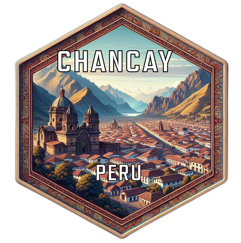 Chancay Peru Souvenir Travel Destination Die Cut Hexagon Fridge Magnet 2-Inch