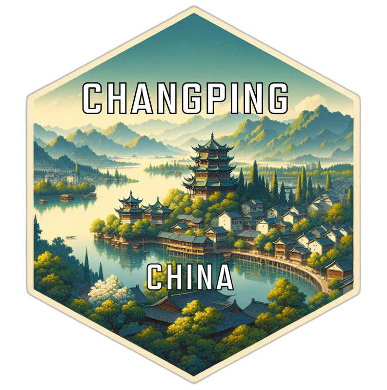 Changping China Travel Destination Souvenir Vinyl Decal Sticker 4-Inch