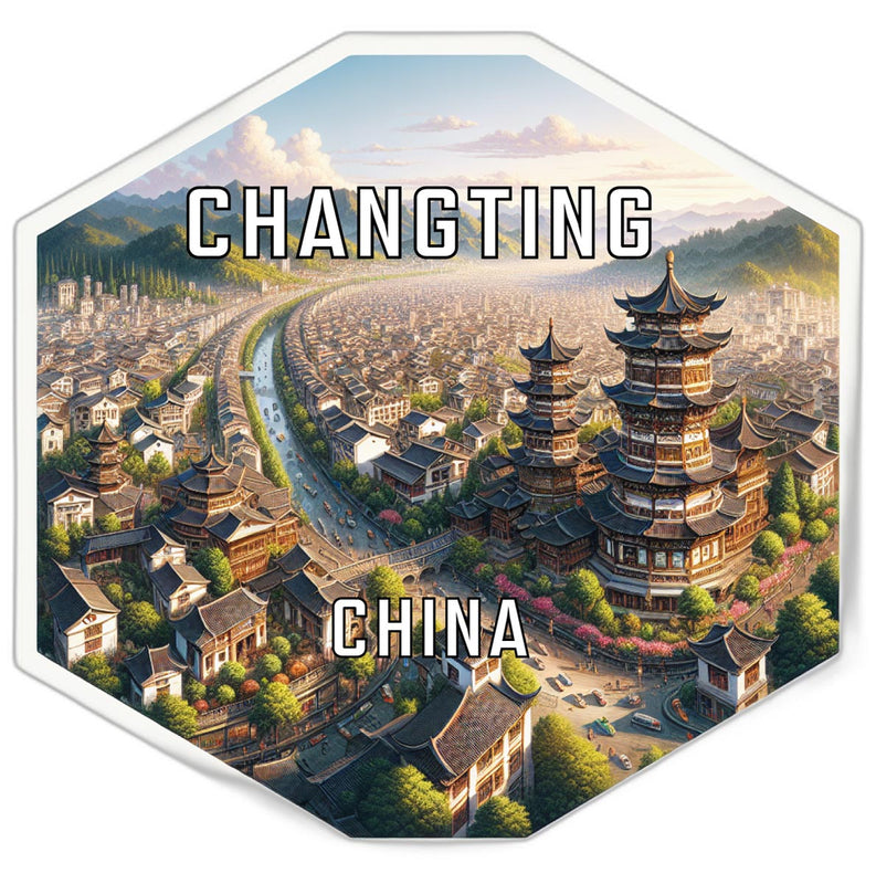 Changting China Travel Destination Souvenir Vinyl Decal Sticker 6-Inch