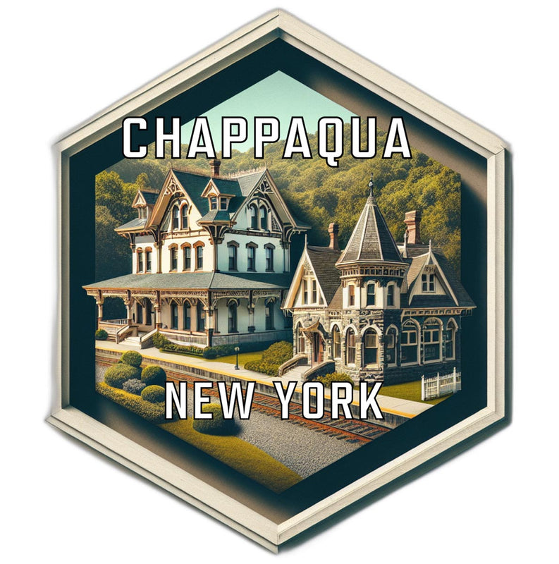 Chappaqua New York Souvenir Travel Destination Die Cut Hexagon Fridge Magnet 6-Inch