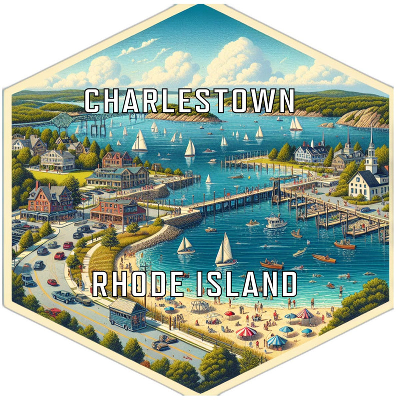 Charlestown Rhode Island Travel Destination Souvenir Vinyl Decal Sticker 2-Inch