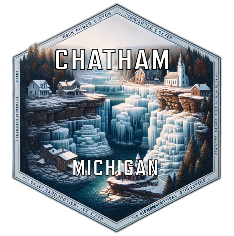 Chatham Michigan Souvenir Travel Destination Die Cut Hexagon Fridge Magnet 2-Inch
