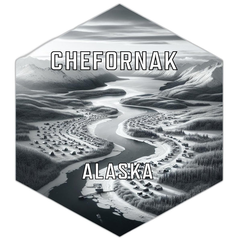 Chefornak Alaska Souvenir Travel Destination Die Cut Hexagon Fridge Magnet 2-Inch