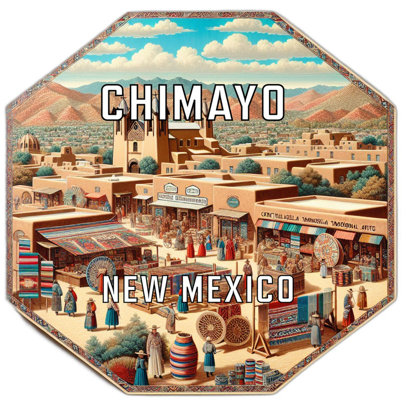 Chimayo New Mexico Souvenir Travel Destination Die Cut Hexagon Fridge Magnet 6-Inch