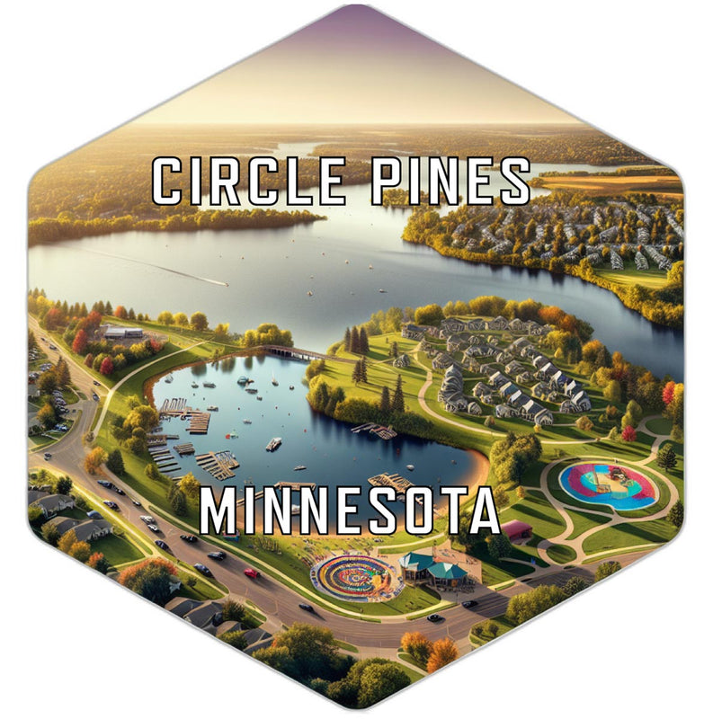 Circle Pines Minnesota Souvenir Travel Destination Die Cut Hexagon Fridge Magnet 2-Inch