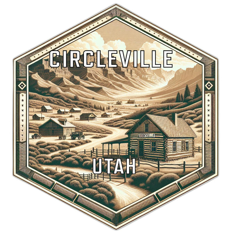 Circleville Utah Souvenir Travel Destination Die Cut Hexagon Fridge Magnet 6-Inch