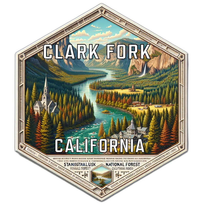 Clark Fork California Travel Destination Souvenir Vinyl Decal Sticker 6-Inch