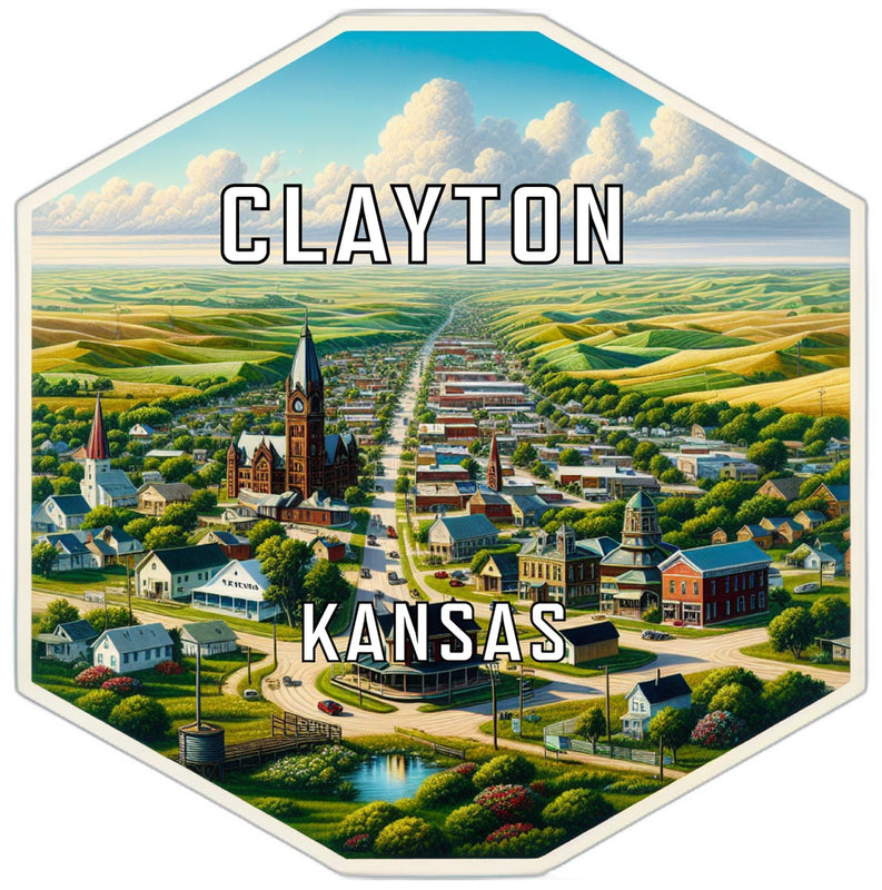 Clayton Kansas Travel Destination Souvenir Vinyl Decal Sticker 6-Inch